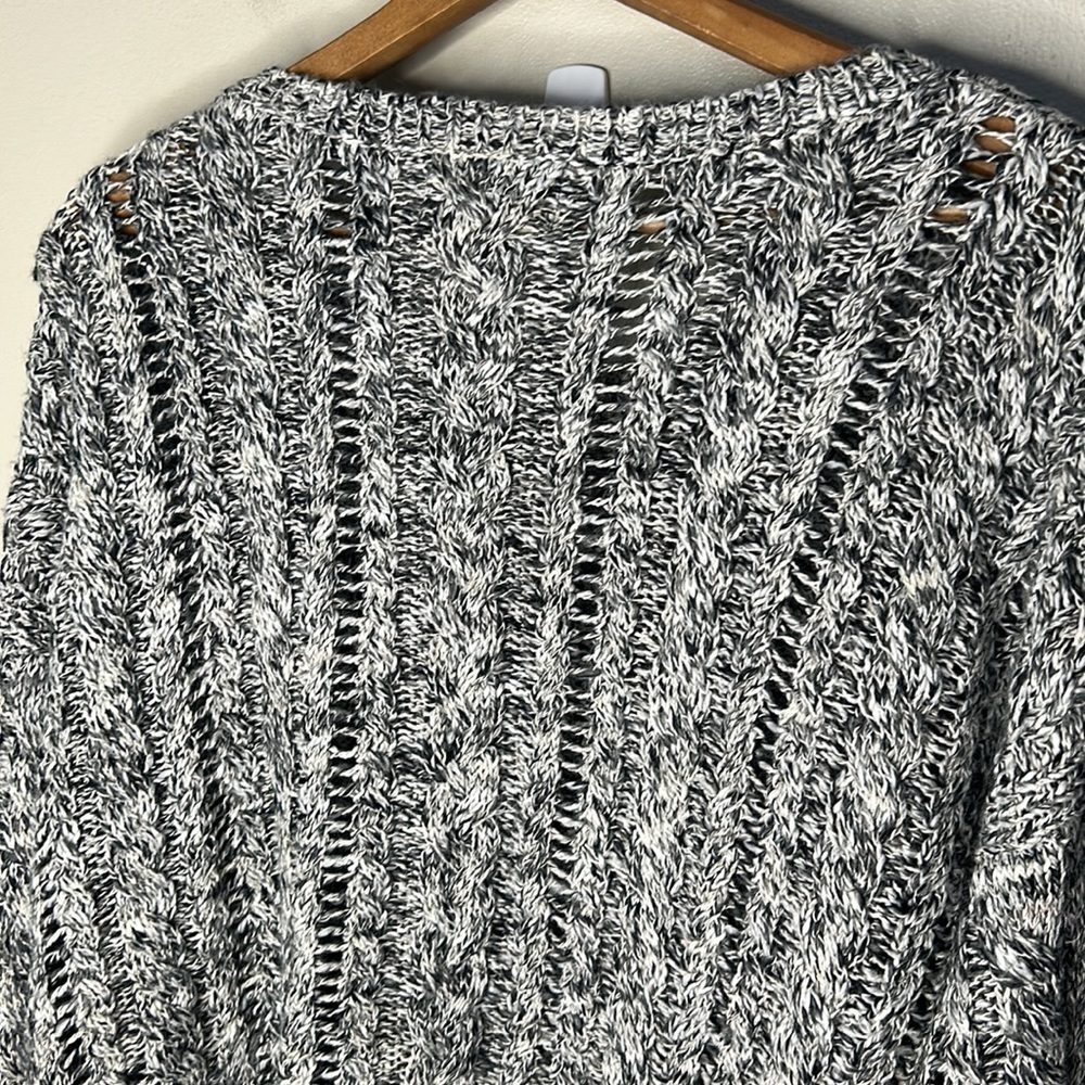 DENIM & SUPPLY RALPH LAUREN Gray and White Marled Open Knit Sweater Size XL - Picture 10 of 15